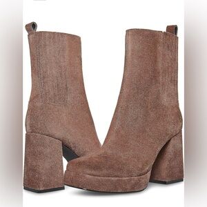 Blondo Rosalie Brown Waterproof Suede Heeled Boots